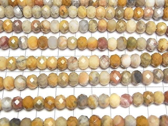 [Video] High Quality! Crazy Lace Agate Faceted Button Rondelle 8x8x6mm 1strand beads (approx. 14 inches/35 cm)