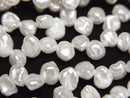 [Video] Fresh Water Pearl AA++ Small Size Baroque White Top Side Drilled Hole 1strand beads (approx. 15 inches/36 cm)