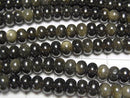 [Video] Golden Obsidian AAA- Rondelle 6x6x4mm 1strand beads (approx. 15 inches/36 cm)