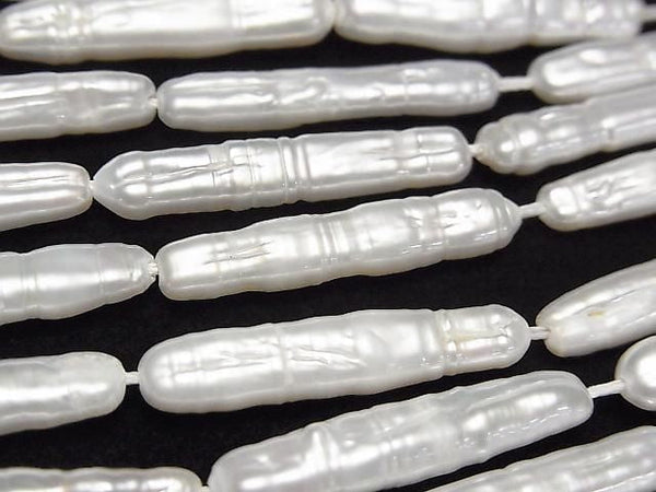 [Video] Fresh Water Pearl AA Stick 24-26mm White 1strand beads (approx. 15 inches/36 cm)