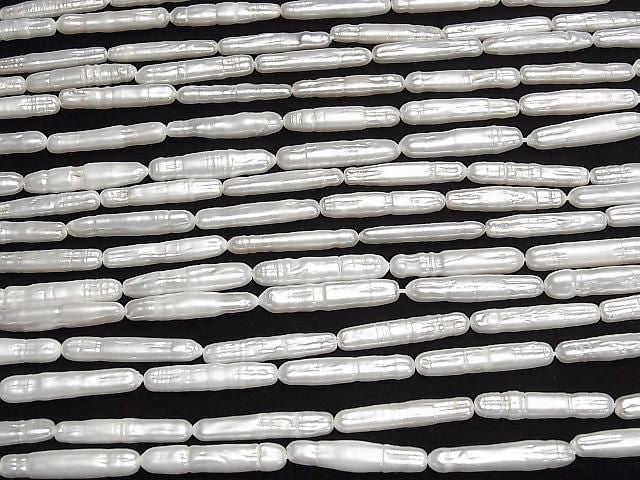 [Video] Fresh Water Pearl AA Stick 24-26mm White 1strand beads (approx. 15 inches/36 cm)
