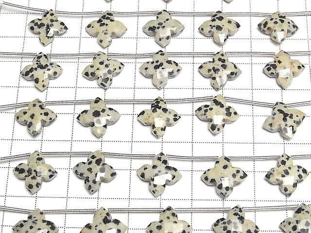 [Video] Dalmatian Jasper Transformable Faceted Square 1strand (5pcs)