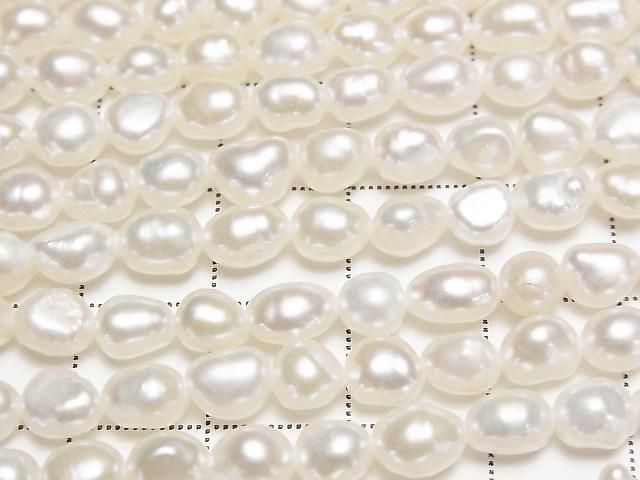 [Video] Fresh Water Pearl AA+ Baroque-Rice 6x5x4mm White 1strand beads (approx. 13 inches/33 cm)