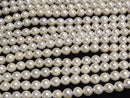 [Video] Japanese Akoya Pearls AA++ Semi Round 6.5mm White Half or 1strand beads (approx. 15 inches/38 cm)