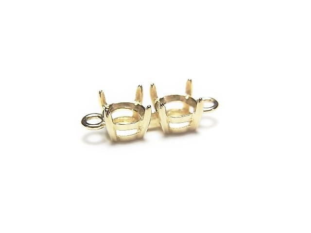[Video][Japan][K10 Yellow Gold] Pendant Frame (Prong Setting) Round Faceted 4mm [2 Strands] 1pc
