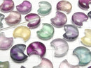 [Video] Multicolor Fluorite AAA Moon Motif 14x12mm [Drilled Hole] 5pcs