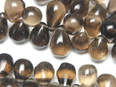 [Video]High Quality Smoky Quartz AAA- Drop (Smooth) half or 1strand beads (aprx.7inch/18cm)