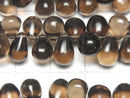 [Video]High Quality Smoky Quartz AAA- Drop (Smooth) half or 1strand beads (aprx.7inch/18cm)