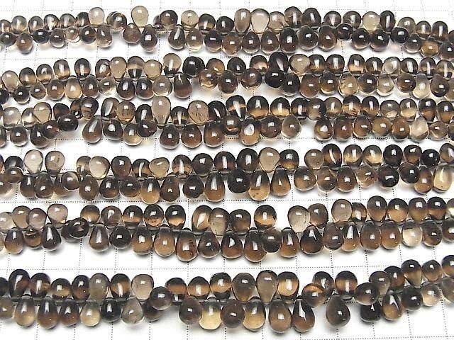 [Video]High Quality Smoky Quartz AAA- Drop (Smooth) half or 1strand beads (aprx.7inch/18cm)