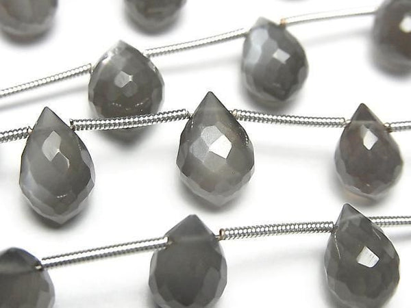 [Video] High Quality Gray Moonstone AAA- Marquise Rice Faceted Briolette 1strand (8pcs)