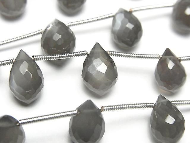 [Video] High Quality Gray Moonstone AAA- Marquise Rice Faceted Briolette 1strand (8pcs)