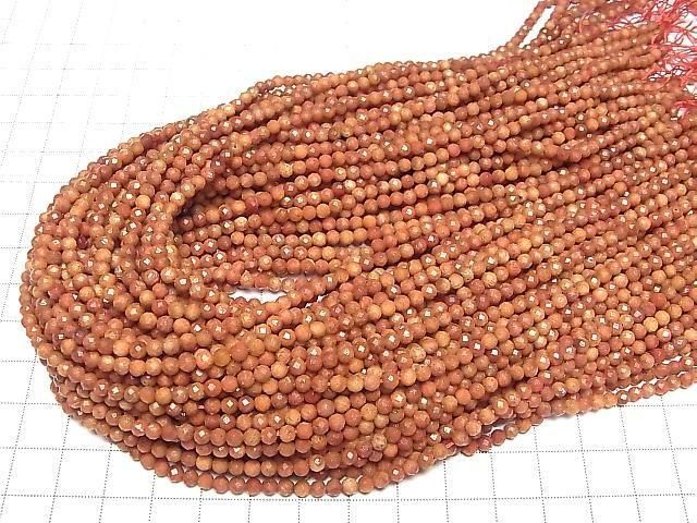 [Video] High Quality! Sponge Coral Faceted Round 3.5mm 1strand beads (approx. 15 inches/36 cm)