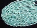 [Video] High Quality! Peruvian Amazonite AA Faceted Round 6.5mm 1strand beads (approx. 15 inches/37 cm)