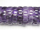 [Video] Amethyst AA+ 2-Hole Oval 17x12x7mm 1strand (Bangle Bracelet)