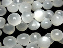 [Video] High Quality White Moonstone AAA- Onion (Smooth) Half or 1strand Bead (approx. 7 inches/18 cm)