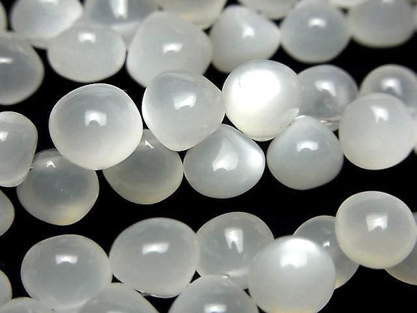 [Video] High Quality White Moonstone AAA- Onion (Smooth) Half or 1strand Bead (approx. 7 inches/18 cm)