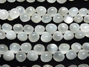 [Video] High Quality White Moonstone AAA- Onion (Smooth) Half or 1strand Bead (approx. 7 inches/18 cm)