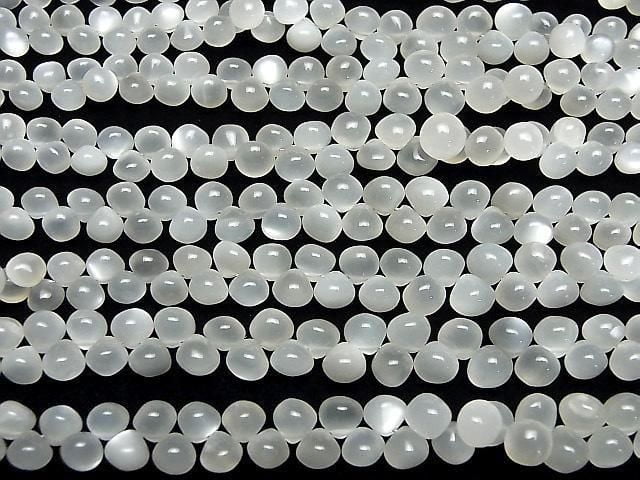 [Video] High Quality White Moonstone AAA- Onion (Smooth) Half or 1strand Bead (approx. 7 inches/18 cm)