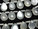 [Video] High Quality White Moonstone AA++ Pear Shape (Smooth) 10x8mm Half or 1strand (18pcs)