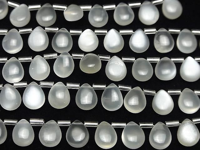 [影片] 高品質白月光石 AA++ 梨形 (平滑) 10x8mm 半串或1串 (18顆)