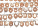 [Video] High Quality Peach Moonstone AA++ Pear Shape (Smooth) 10x8mm Half or 1strand (18pcs)