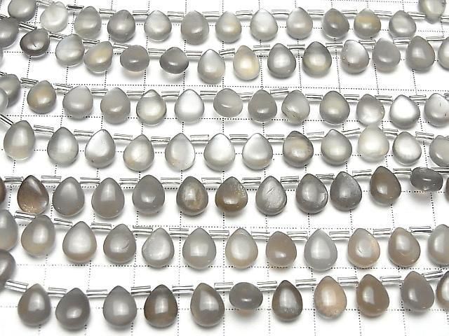[Video] High Quality Gray Moonstone AA++ Pear Shape (Smooth) 10x8mm Half or 1strand (18pcs)