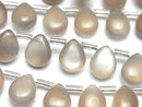 [Video] High Quality Brown-Gray Moonstone AA++ Pear Shape (Smooth) 10x8mm Half or 1strand (18pcs)