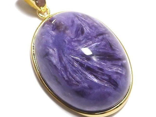 [Video][One of a kind] Charoite AAA Pendant 18KGP NO.46