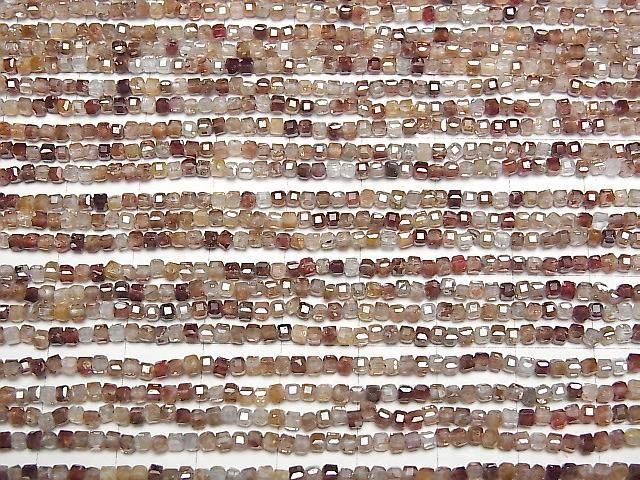 [Video] High Quality! Natural Brown Zircon AA+ Cube Shape 2x2x2mm 1strand beads (approx. 15 inches/37 cm)