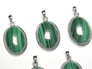 [Video] Malachite AAA Oval Pendant 19x15mm Silver925 1pc