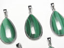 [Video] Malachite AAA Pear shape Pendant 25x16mm Silver925 1pc