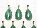 [Video] Malachite AAA Pear Shape Pendant 25x16mm 18KGP 1pc