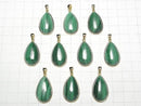[Video] Malachite AAA Pear Shape Pendant 25x16mm 18KGP 1pc