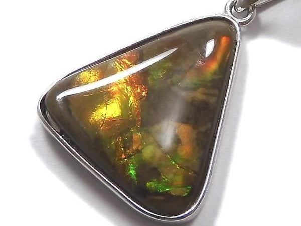 [Video][One of a kind] High Quality Ammolite AAA- Pendant Silver925 NO.22