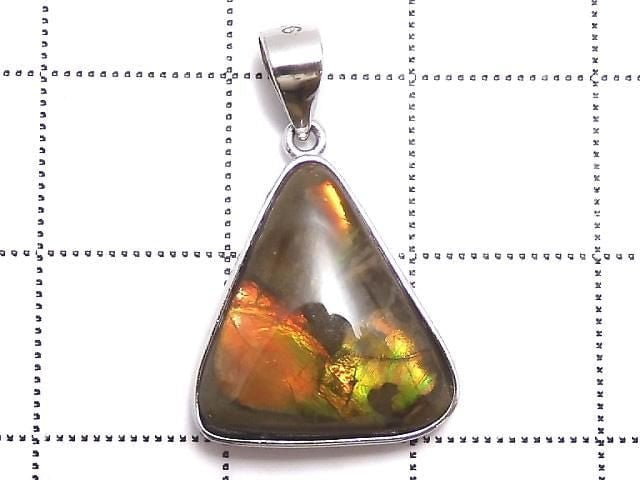 [Video][One of a kind] High Quality Ammolite AAA- Pendant Silver925 NO.22