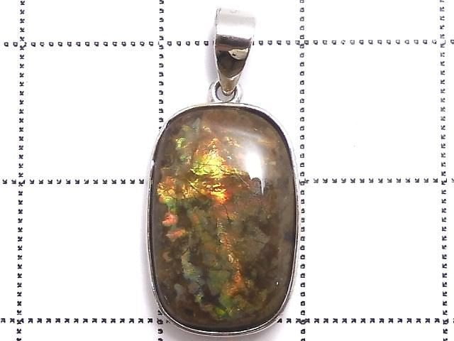 [Video][One of a kind] High Quality Ammolite AAA- Pendant Silver925 NO.24