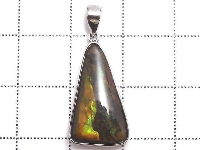 [Video][One of a kind] High Quality Ammolite AAA- Pendant Silver925 NO.26