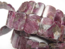 [Video] Deep Pink Tourmaline Silica A++ 2 Hole Rectangle 15x11x4mm 1strand (Bangle Bracelet)