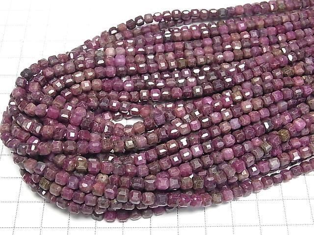 [Video] High Quality! Purple Sapphire AA Cube Shape 5x5x5mm Half or 1strand beads (approx. 15 inches/38 cm)