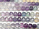 [Video] High Quality! Multicolor Fluorite AAA Cube Shape 4.5x4.5x4.5mm Color Gradation 1strand beads (approx. 15 inches/37 cm)