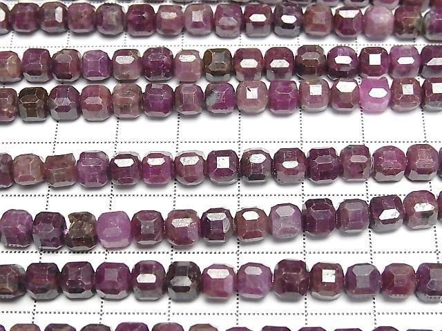 [Video] High Quality! Purple Sapphire AA Cube Shape 6x6x6mm Half or 1strand beads (approx. 15 inches/38 cm)