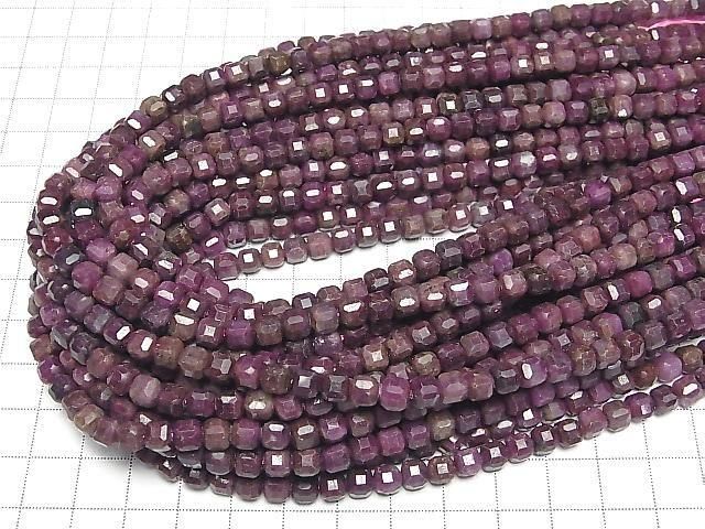 [Video] High Quality! Purple Sapphire AA Cube Shape 6x6x6mm Half or 1strand beads (approx. 15 inches/38 cm)
