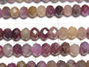 [Video] High Quality! Ruby & Sapphire AA Faceted Button Rondelle 5.5x5.5x4mm half or 1strand beads (aprx.15inch/36cm)