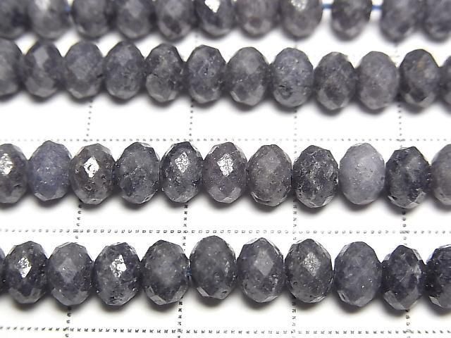 [Video]High Quality! Sapphire AA++ Faceted Button Rondelle 6x6x4mm half or 1strand beads (aprx.15inch/37cm)