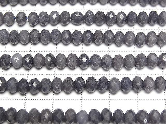 [Video]High Quality! Sapphire AA++ Faceted Button Rondelle 6x6x4mm half or 1strand beads (aprx.15inch/37cm)