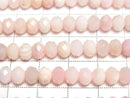 [Video] High Quality! Pink Opal AA++ Faceted Button Rondelle 6x6x4mm Half or 1strand beads (approx. 15 inches/37 cm)