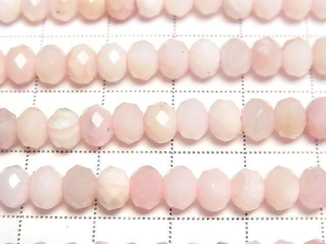 [Video] High Quality! Pink Opal AA++ Faceted Button Rondelle 6x6x4mm Half or 1strand beads (approx. 15 inches/37 cm)