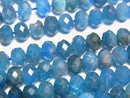 [Video] High Quality! Blue Apatite AA++ Faceted Button Rondelle 6x6x4mm 1strand beads (approx. 15 inches/37 cm)