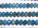 [Video] High Quality! Blue Apatite AA++ Faceted Button Rondelle 6x6x4mm 1strand beads (approx. 15 inches/37 cm)