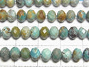 [Video]Turquoise AA Faceted Button Rondelle 6x6x4mm 1strand beads (aprx.15inch/37cm)